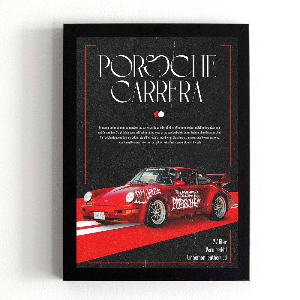 تابلو طرح ماشین پورشه کررا (Porsche Carrera) کد 1151