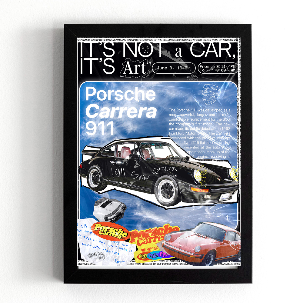 تابلو طرح ماشین پورشه 911 کررا (Porsche 911 Carrera) کد 1154