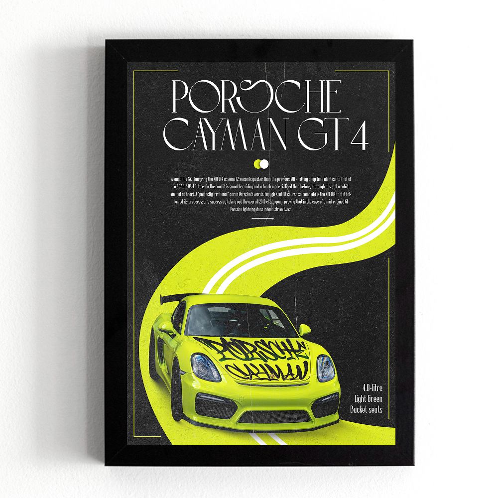 تابلو طرح ماشین پورشه کیمن (Porsche Cayman) کد 1155